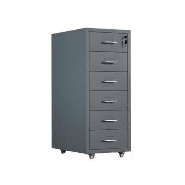 Imagem de Armário de Arquivos Armário de arquivo escritório gaveta aço laminado a frio espessado armazenamento grande capacidade organização dados multifuncional com fechaduras(Gray)