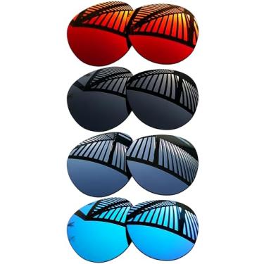 Imagem de MYCOURAG 4 pares de lentes de reposição para óculos de sol RayBan RW4013F Headliner (Gen 2) 51 mm - preto sólido + titânio + azul gelo + vermelho fogo