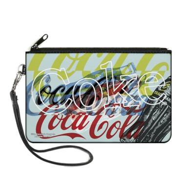 Imagem de Carteira Coca-Cola, bolsa com zíper, logotipos de coca-cola e garrafa pop art branca multicolorida, tela, Multicor, G