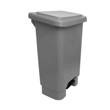 Imagem de Lixeira 50L Retangular Com Pedal Cinza Lar Plasticos 13242