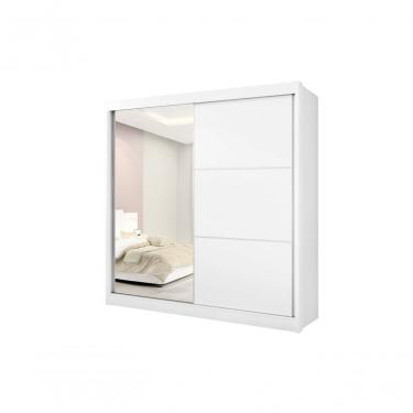 Imagem de Guarda Roupa Titanium 2 Portas 6 Gavetas Com Espelho Com Pés D' Doro Branco