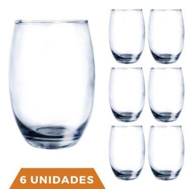 Imagem de Copo de Vidro Aruba Redondo Luxo 465ml Suco Agua Nadir 6Un - NADIR FIG