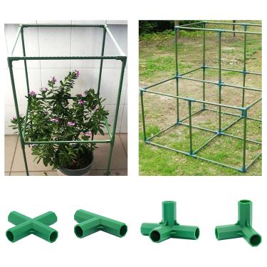 Imagem de 4 peças, gaiola de suporte de plantas, treliça de jardim de aço revestida de plástico verde para plantas trepadeiras, tamanho ajustável, ideal para vasos de flores internas/externas, vegetais