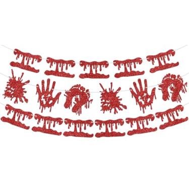 Imagem de Halloween Bloody Banner, Vampire Birthday Decorations, Bloody Decor Sign Flag, Hanging Horror Movie Theme Creepy Murder Spooky Celebration Party Supplies