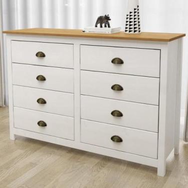 Imagem de Cômoda Para Quarto Closet 8 Gavetas Madeira Maciça Mazzaro F06 Branco 