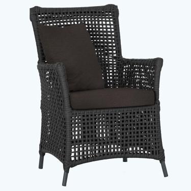 Imagem de Poltrona Igapó Alumínio Micro Pintura Preta Corda Náutica E9 Preto