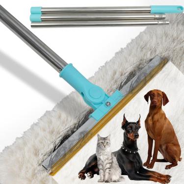 Imagem de relieti Ancinho Para Remoção De Pelos De Animais De Estimação - Ferramenta Reutilizável Para Remoção De Pelos Com Cabo Longo De 54'' E Cabeça Raspadora De Metal Integrada, Ideal Para Pelos De Cães