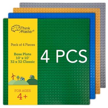 Imagem de Classic Baseplates Building Plates for Building Bricks 100% Compatible with All Major Brands - Baseplate, 10" x 10", (4 Multicolor)