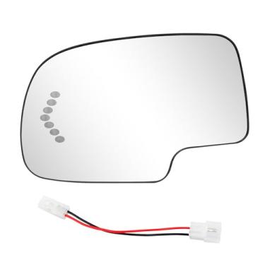 Imagem de Turvysen Substituição de vidro do espelho lateral do motorista para Chevy Silverado GMC Sierra Tahoe Yukon Suburban Avalanche Cadillac Escalade 2003-2006, espelho esquerdo externo aquecido com seta