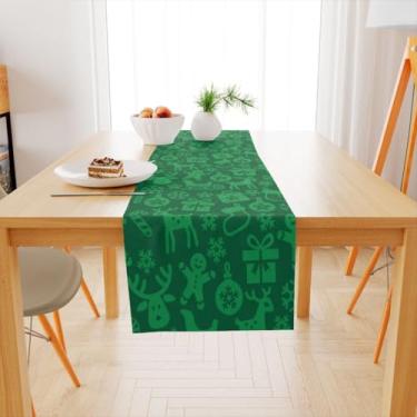 Imagem de Caminho de Mesa Natal, Caminho de Mesa Trilho Toalha Natal 4 Ou 6 Lugares, 1,35x0,40, Retrô(TME-16502)