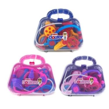 Imagem de Kit Médica Infantil com Maleta e 7 Acessórios Brinquedo Educativo Menina Menino Faz de Conta (Rosa)