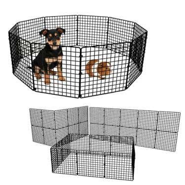 Imagem de Cercado Pet Móvel Dobrável para Porquinho da Índia 10 Telas 30x30cm com Malha 2,5cm Roedores Filhotes Jabuti Cachorro Pequeno Porte (BRANCO)