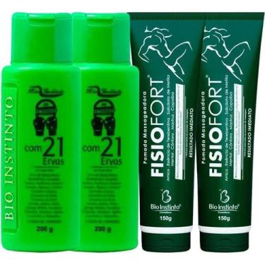Imagem de Kit 2 Pomada Massageadora Fisiofort + 2 Gel Detonador 100G - Bio Insti