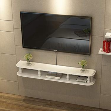 Imagem de Prateleira de parede prateleira flutuante prateleira de TV montada na parede prateleira de bens set-top box roteador leitor de CD DVD prateleira de armazenamento console multimídia suporte de TV