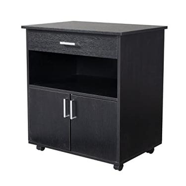 Imagem de Armário de arquivo T One Drawer File Cabinet One Layer e Double Doors MDF e PVC Armário de arquivo de madeira preto para escritório