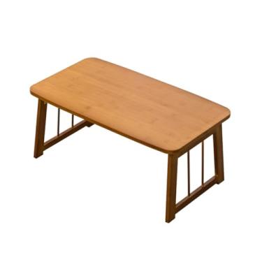 Imagem de Mesa de chão japonesa dobrável, mesa de centro pequena dobrável, bandejas de mesa de madeira com pernas dobráveis, para janela flutuante Tatami, sala de chá, varanda, sala de estar (uma cor - 70 x 31