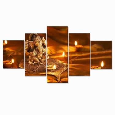 Imagem de Quadros Decorativos 5 Peças Diwali Lord Ganesha - Kyme Quadros