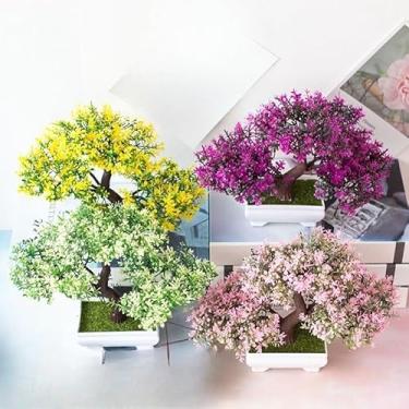 Imagem de Plantas Artificiais Bonsai em Vaso Pequeno – Decoração para Sala, Escritório, Jardim e Mesa(02)