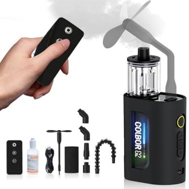 Imagem de COLBOR Máquina de neblina portátil CF3 com controle remoto, máquina de fumaça portátil recarregável de 30 W para fotografia/Natal/Cosplay, mini nebulizador com iluminação RGB e efeito Tyndall (uso