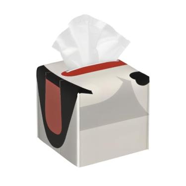 Imagem de Capa quadrada de couro para caixa de lenços à prova d'água, organizador de papel facial abstrato fofo com cinto inferior, estojo de lenços para mesa, banheiro, escritório, mesa, carro, decorativo