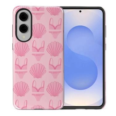 Imagem de DAIZAG Capa para Samsung Galaxy S25 Edge, linda capa de telefone para meninas e mulheres, capa protetora à prova de choque resistente a arranhões - concha tropical praia vintage