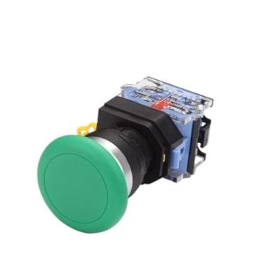 Imagem de Interruptor de botão de redefinição de bloqueio automático LA38 Fonte de alimentação botão de travamento automático Parada de emergência cogumelo orifício de controle de partida de emergência 22 mm