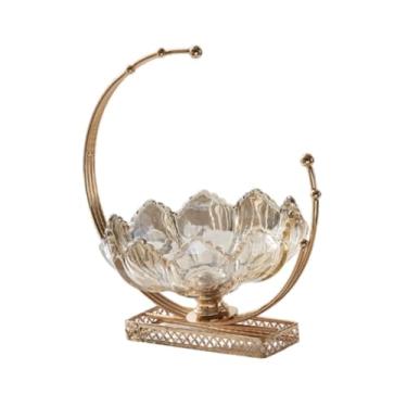 Imagem de WeiLaiKeQi Tigela de frutas servindo bandeja de vidro design vintage cesta de frutas prato lanche para aniversário sala estar mesa festa