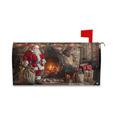 Imagem de SEHANY Capas de caixa de correio magnéticas tamanho padrão 20,8 x 25,4 polegadas Natal Papai Noel decorativo caixa de correio caixa postal capa para jardim ao ar livre quintal