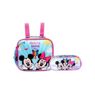 Imagem de Kit Minnie Mickey Lancheira Térmica + Estojo Sweet Disney - Xeryus