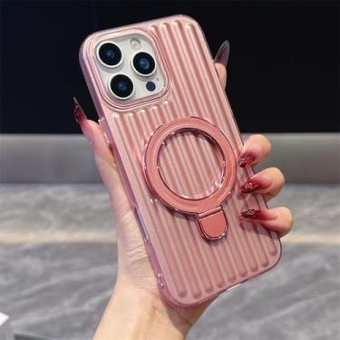 Imagem de Capa fina com revestimento ondulado e suporte magnético giratório para iPhone 17 Air 16 15 14 Plus 13 12 11 Pro Max, A2, para iPhone 16E