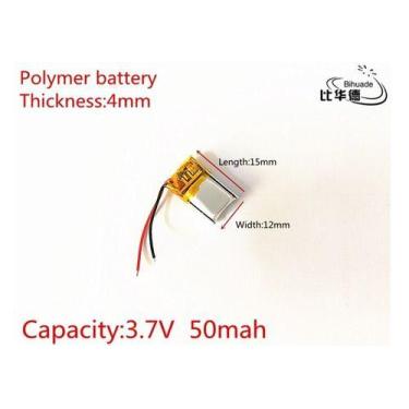 Imagem de Bateria 3,7v 50mah Fone Ouvido 4mm X 12mm X 15mm Carta - GENERICA