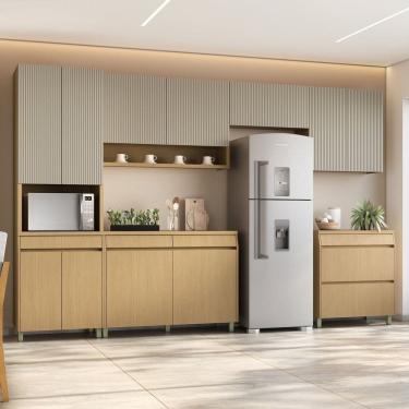 Imagem de Cozinha 6 Peças 12 Portas 5 Gavetas 350cm 100% Mdf Simone Mendes Carvalho