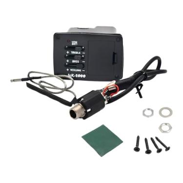 Imagem de Dynwave Captador piezoelétrico para ukulele com pré-amplificador, de afinador e pré-cabeamento integrado.