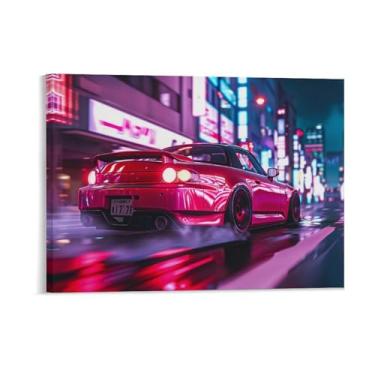 Imagem de HouLaiZhe Neon Sports Car S2000 Jdm Cartazes de carro lona parede estética decoração de sala de parede impressões galeria sala decoração de parede para quarto sala de estar escritório 18 x 24