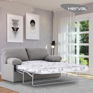 Imagem de Sofá-Cama Casal 2 Lugares Herval Andes, Linho Cinza, 155 cm