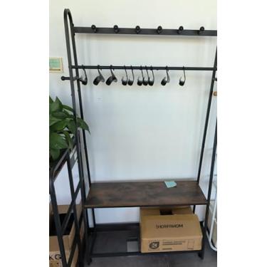 Imagem de KAFAHOM Organizador de bolsa, suporte de bolsa de grande capacidade, prateleira de bolsa multiuso, suporte de bolsa de madeira de ferro para armário preto