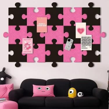 Imagem de 27,5 x 43,3 polegadas quebra-cabeça feltro foto quadro decoração DIY imagem jigsaw mensagem parede trabalho adesivo fundo boletim display titular capacho interior entrada decoração tapete área
