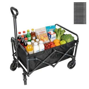 Imagem de Carrinho de Feira Dobrável Multiuso - Capacidade 150L, Haste Ajustável, Resistência 100kg, Leveza 4.05kg - Ideal como Carrinho de Praia, Compras, Carga, Ferramentas (Com mesa, kit, 1)