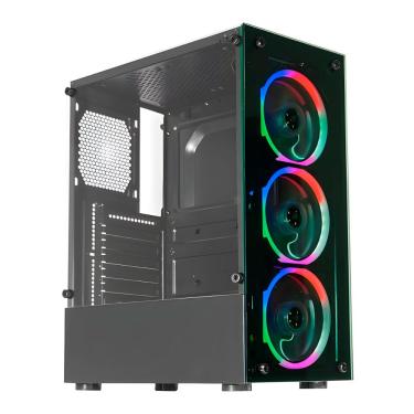 Imagem de Gabinete K-Mex 10W5 ATX: 3 Fans Inclusos, Vidro Temp.