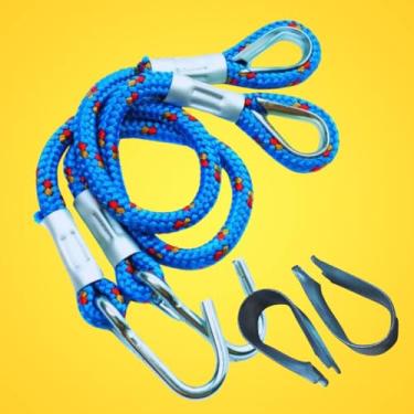 Imagem de Corda Cabo Extensor Alongador mais Protetor de punho | Rede De Descanso e Dormir | (KIT Corda 60cm + Protetor de Punho) | 5 PONTOS@ (Azul)