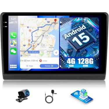 Imagem de Rádio estéreo automotivo Android 4G + 128G para Toyota Sequoia 2005-2007 tela sensível ao toque de 9 polegadas com WiFi, Bluetooth, Carplay, Android, câmera de backup com GPS, SWC FM RDS MIC