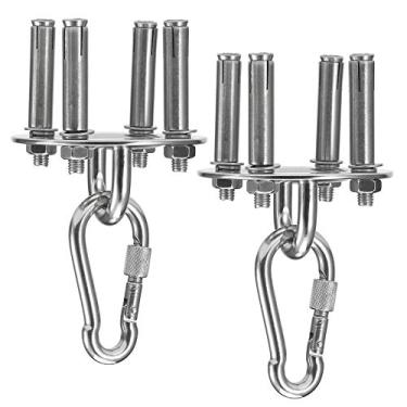 Imagem de Conjunto de Grampos Carabiner Parede Suporte Âncora para Cadeira Suspensa Rede Dormir Yoga Sacode Boxe Cintos Treinament