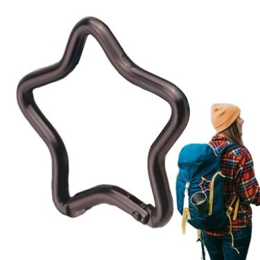 Imagem de Carabiners Hook Star | Chaveiro mosquetão em forma de estrela, corrente de suporte de chave de alumínio, gancho de pressão de mola para caminhadas, pesca ao ar livre
