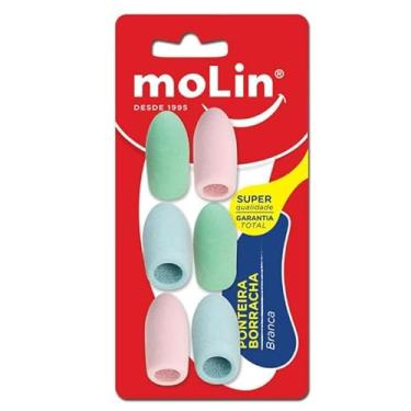 Imagem de Molin Borracha Ponteira - Pastel - Blister com 6 Unidades