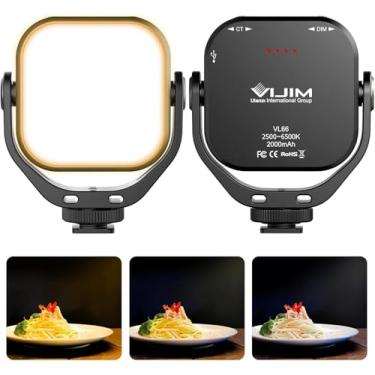 Imagem de ULANZI VL66 Mini Luz de Vídeo LED Portátil para Câmera, 2500-6500K Bicolor Ajustável, 2000mAh Recarregável, CRI95+ Regulável, 800 Lúmens, Preto