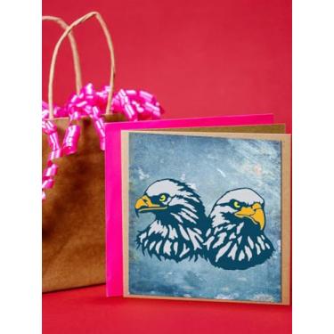 Imagem de 2 peças de estênceis de corte de aço carbono, cor de aço inoxidável, tema de pássaro, padrão de cabeça de águia, molde de corte para álbum de fotos faça você mesmo, cartão de papel decorativo em