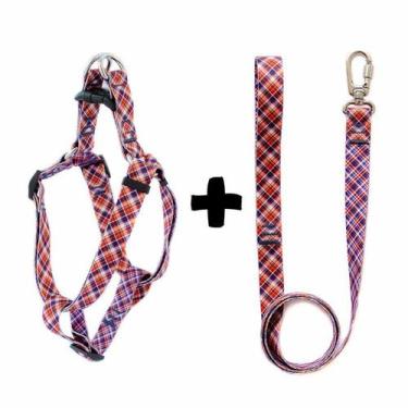 Imagem de Coleira peitoral e Guia com trava - PLAID - TAM P - Walkiedog