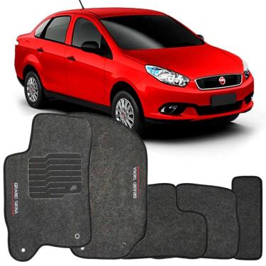 Imagem de Tapete Carpete Grand Siena 2012 à 2021 Logo Bordado Jogo 5 Peças Personalizado Automotivo