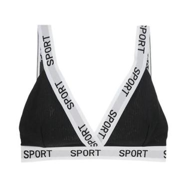 Imagem de Sutiã Sexy Feminino Com Decote Em V Profundo E Estampa De Letras, Sem 