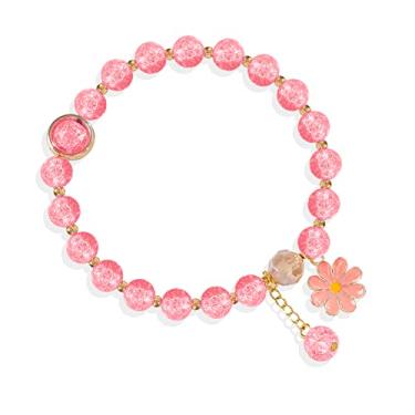 Imagem de Long tiantian Pulseira de casal que brilha no escuro combinando casal coração, lua, estrela, gato, berloque, pulseiras com contas para presentes de namorado e namorada, Cristal, outro